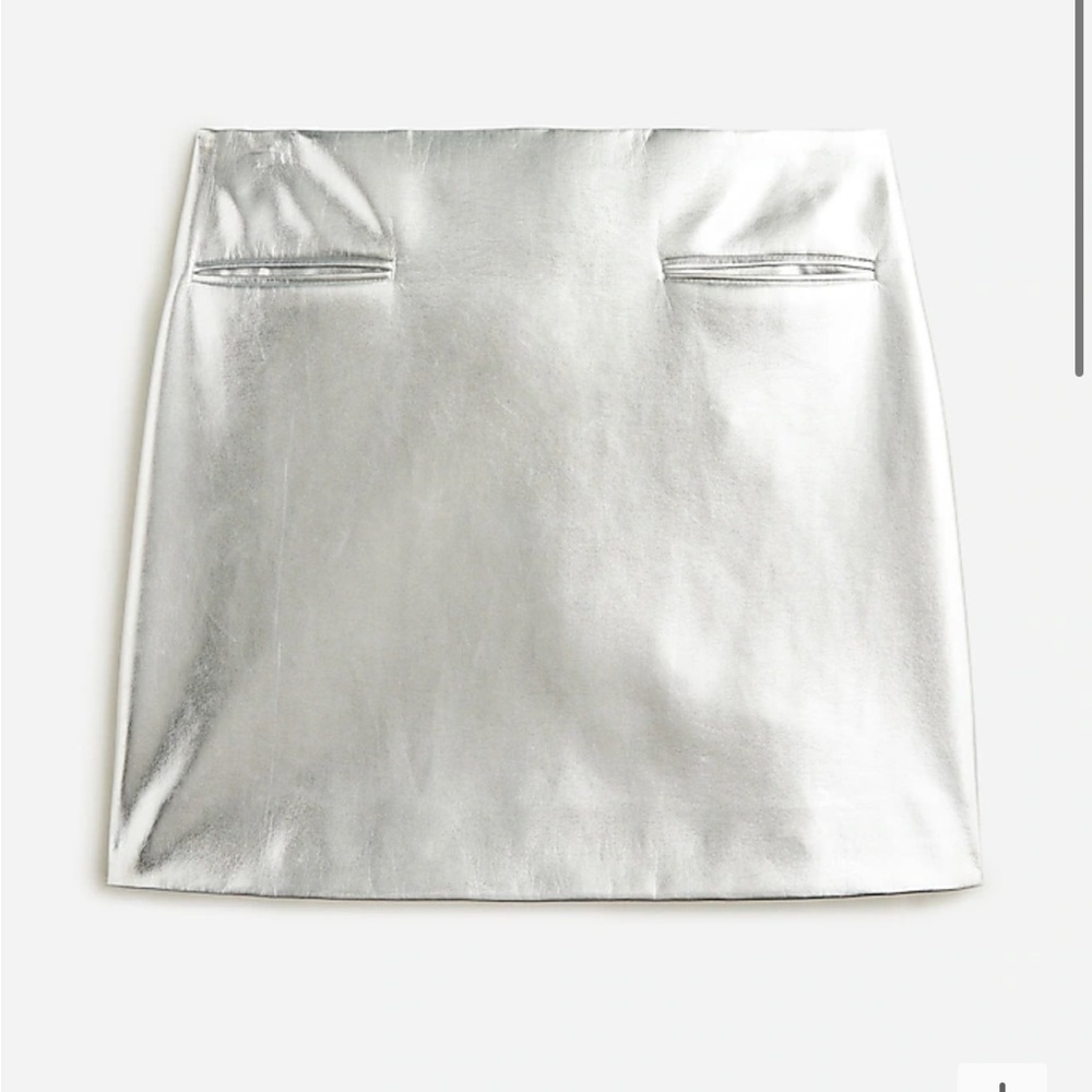 J Crew Mini Metallic Skirt in Faux Leather